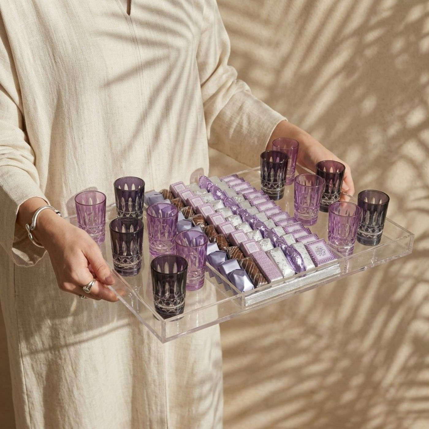 Lavender Majlis Chocolate & Glass Set