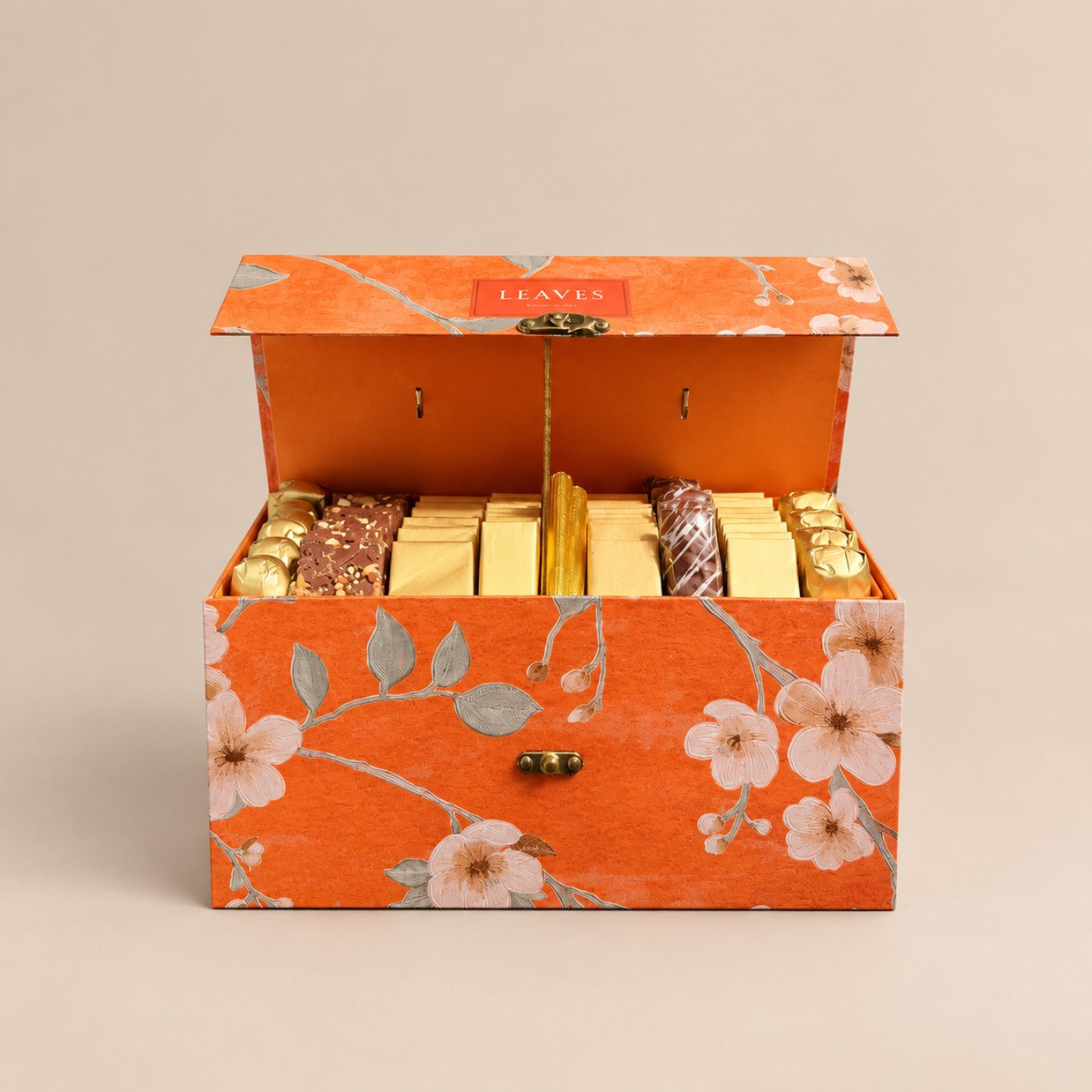 Portuguese Orange Floral Chocolate Box