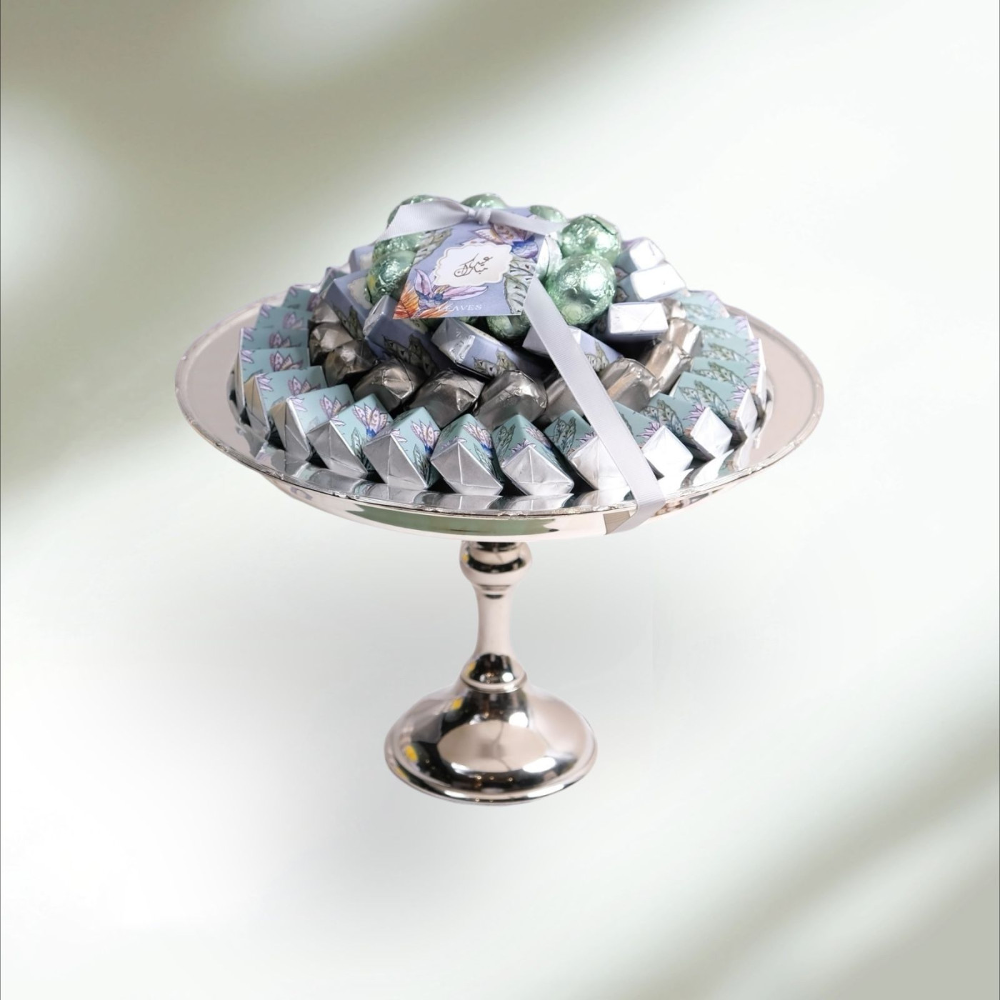 Eid Silver Medium Stand with Chocolate