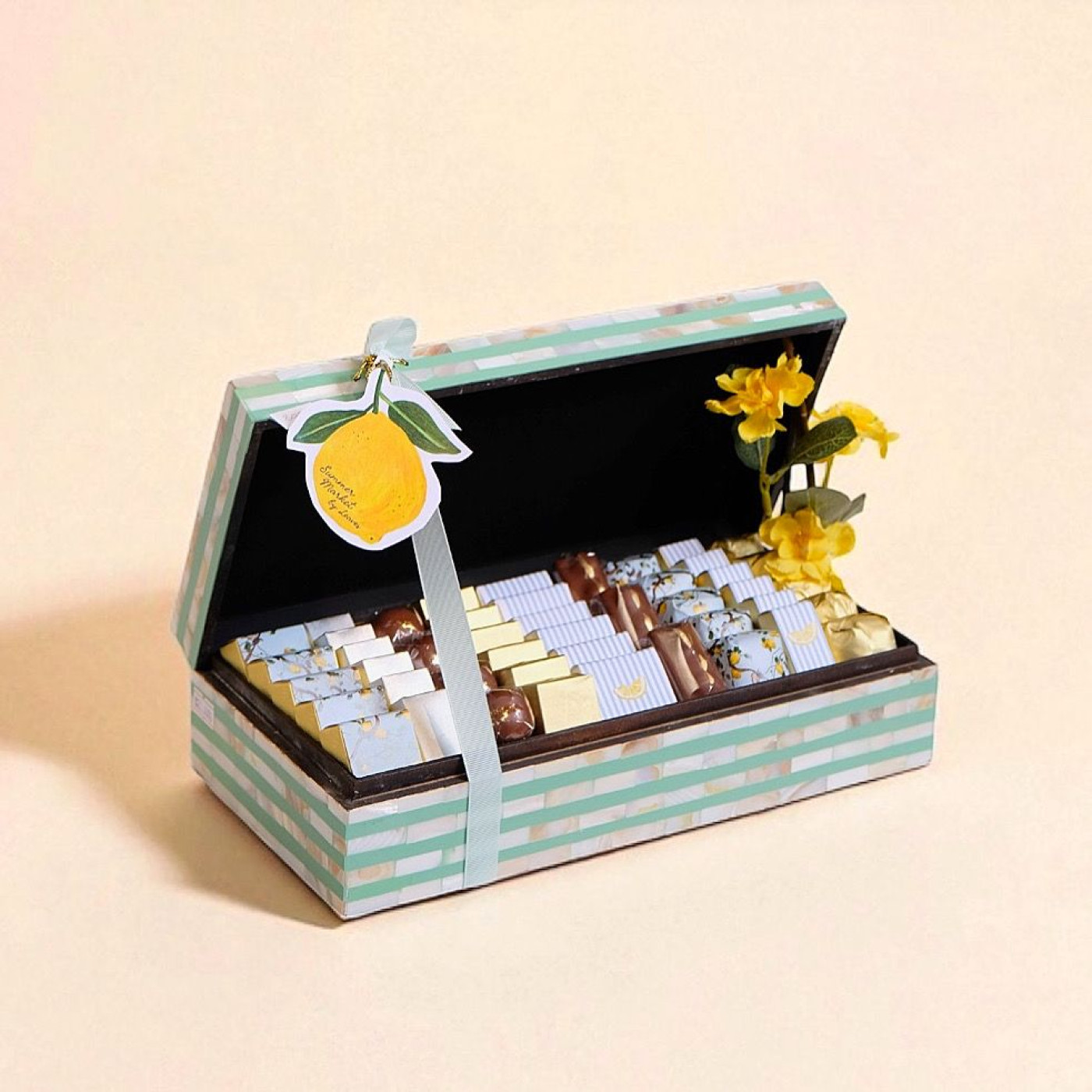 Mint Striped Keepsake Box